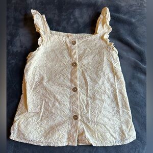 Cat & Jack Cream Eyelet Sleeveless Blouse